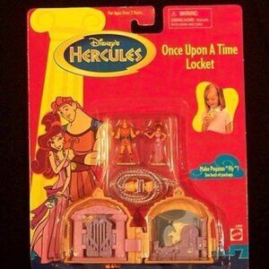 1990s DISNEY HERCULES "Once Upon A Time Locket"~MATTEL 67807~ Poly Pocket~SEALED